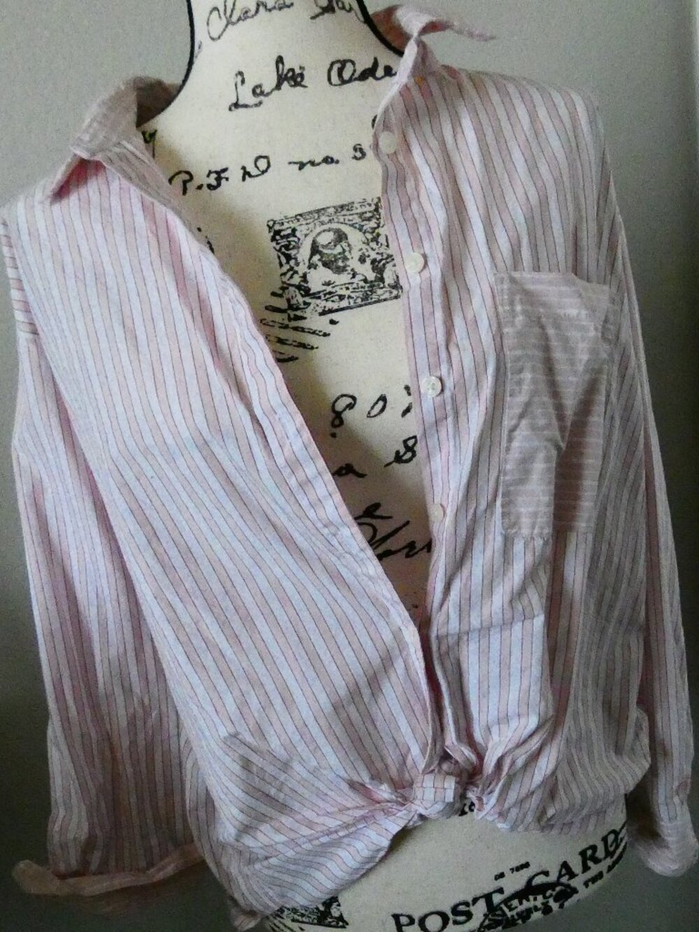 NWOT Loft Pink Striped Button Down Med Petite